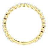 Wbm0091 ~ 14Ky - 0.69Ctw Single Prong Set Moissanite Band - Bands