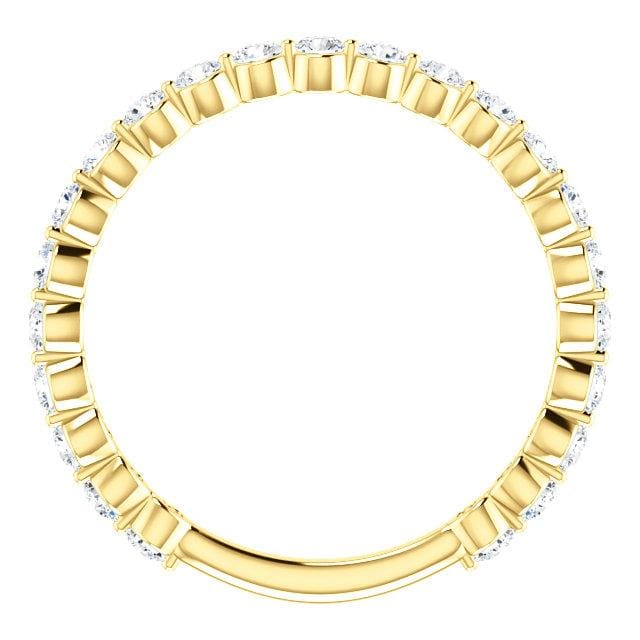 Wbm0091 ~ 14Ky - 0.69Ctw Single Prong Set Moissanite Band - Bands