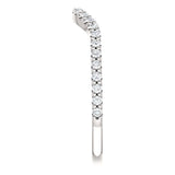 Wbm096 ~ Moissanite ~ 0.19Ct White Gold Curved Wedding Band - Bands