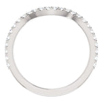 Wbm096 ~ Moissanite ~ 0.19Ct White Gold Curved Wedding Band - Bands