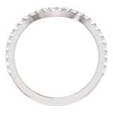 Wbm096 ~ Moissanite ~ 0.19Ct White Gold Curved Wedding Band - Bands