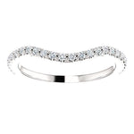 Wbm096 ~ Moissanite ~ 0.19Ct White Gold Curved Wedding Band - Bands