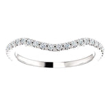 Wbm096 ~ Moissanite ~ 0.19Ct White Gold Curved Wedding Band - Bands